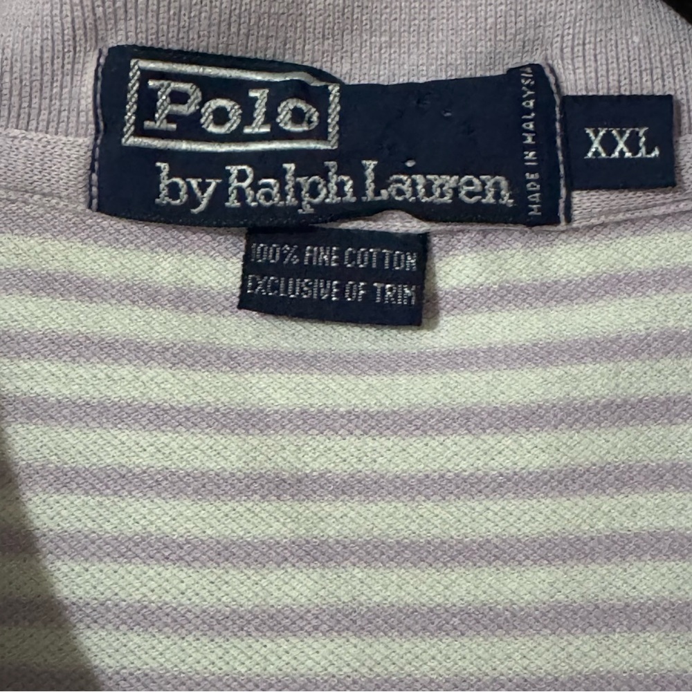 Polo Ralph Lauren Men’s Short Sleeve Shirt Purple & White 100% Cotton Mesh XXL - Picture 5 of 6
